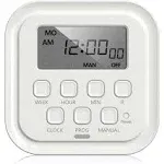 US Tools & Home Improvement HBN 7 Day Heavy Duty Digital Timer, Dual Outlet, On/Off programmes 3-Prong Programmable Timer, Indoor, for Lamp, Light, Fan, Pets, Home, Kitchen