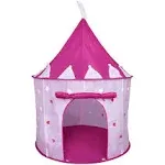 Princess Castle Play Tent with Glow in The Dark Stars Foldable Pop Up Pink Pl...