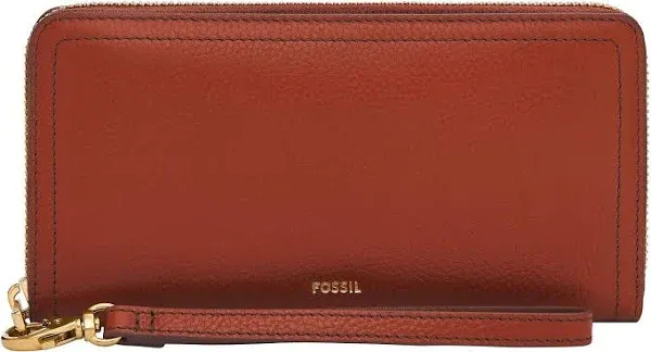 Fossil Women's Logan Leather Zip Around Clutch Wallet