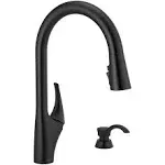 Delta 19998Z-BLSD-DST Anderson Matte Black 1-Handle Deck-Mount Pull-Down Handle Kitchen Faucet (Deck Plate Included)