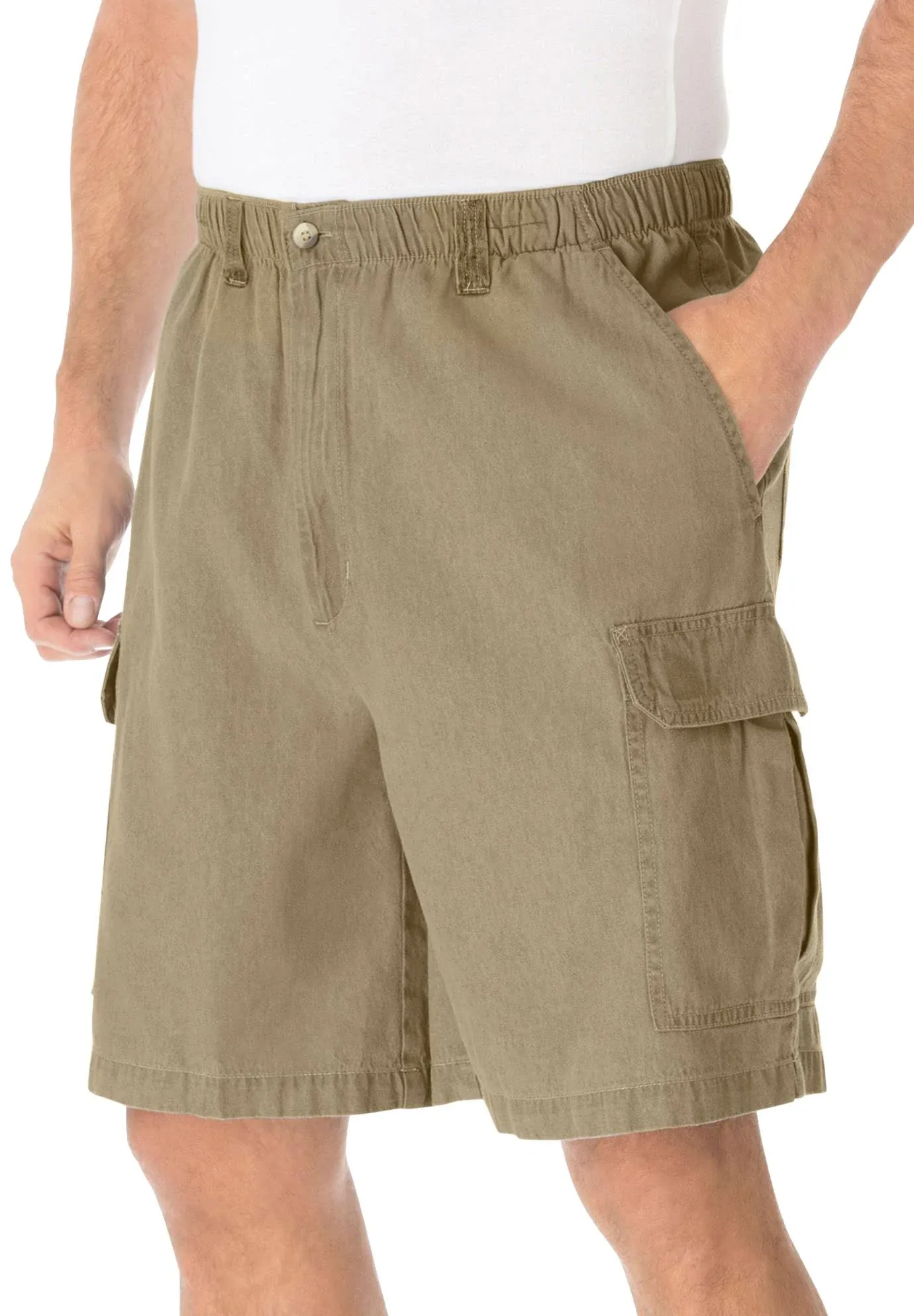 KingSize Men's Big & Tall Knockarounds 8" Full-Elastic Cargo Shorts - 8XL, Navy