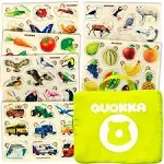 Educational Toys for 1 2 3 Years Old Girls and Boys - 6 Wooden Puzzles for Kids - Montessori Toys for 3 Yo by Quokka - Fun Animals Learning Games for