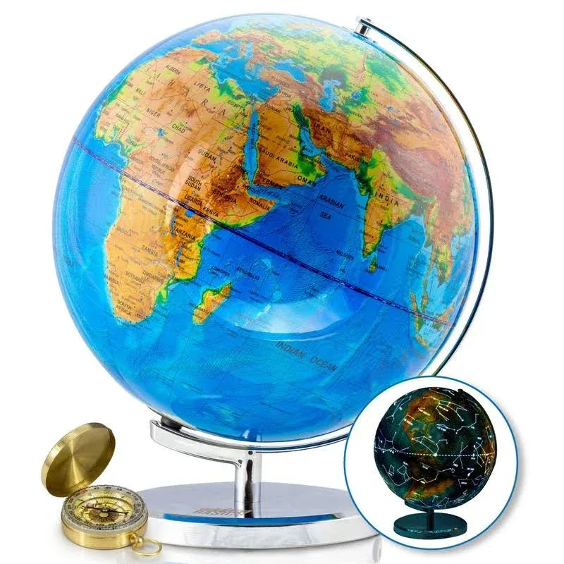 GetLifeBasics Illuminated World Globe with Stand