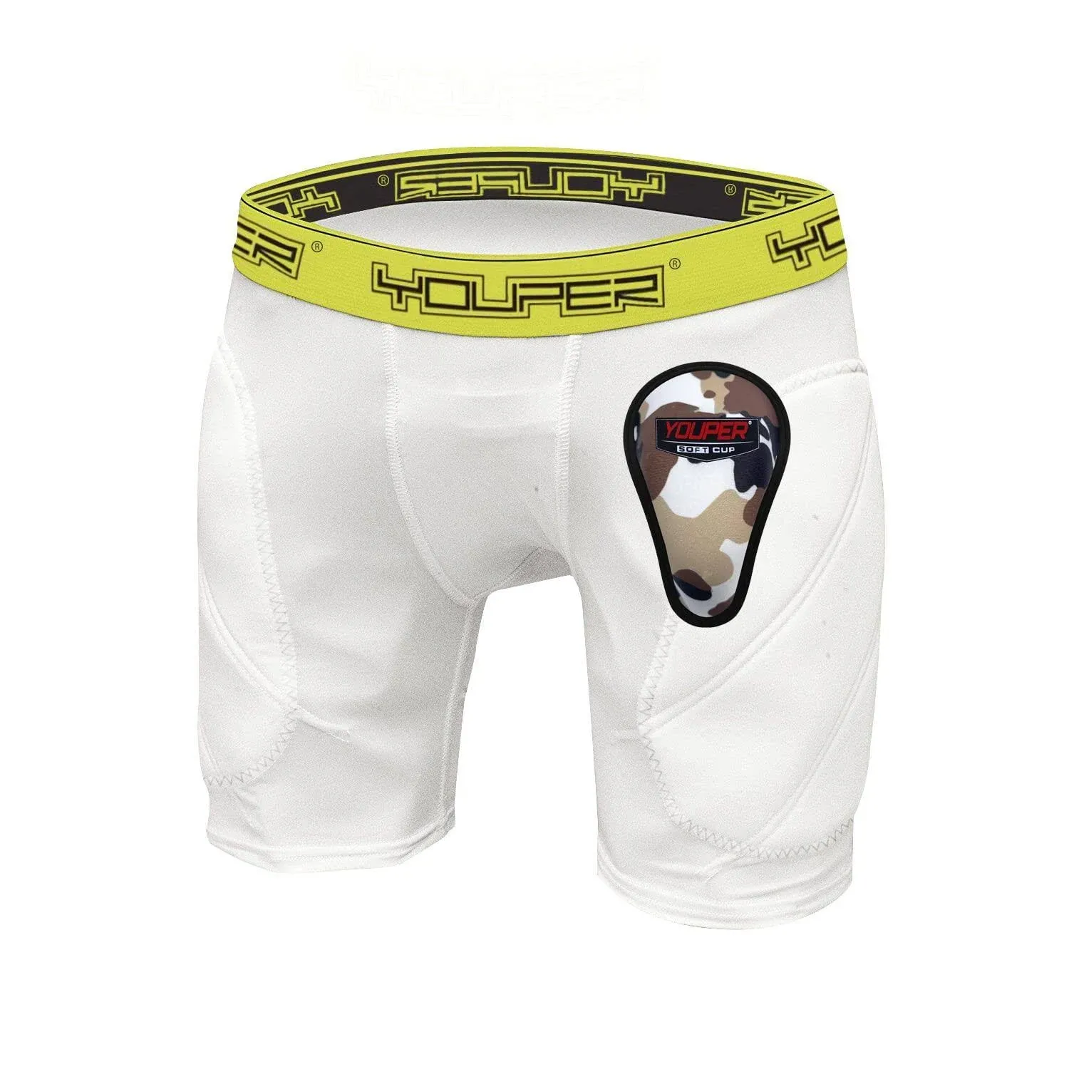 Youper Boys Youth Padded Sliding Shorts with Soft Protective Athletic Cup for Ba