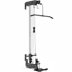 Synergee LAT Pull Down and LAT Row Cable Machine with Flip-Up Footplate, High and Low Pulley Station for 1” and 2” Plates. Home Gym Exercise Weight Machine.