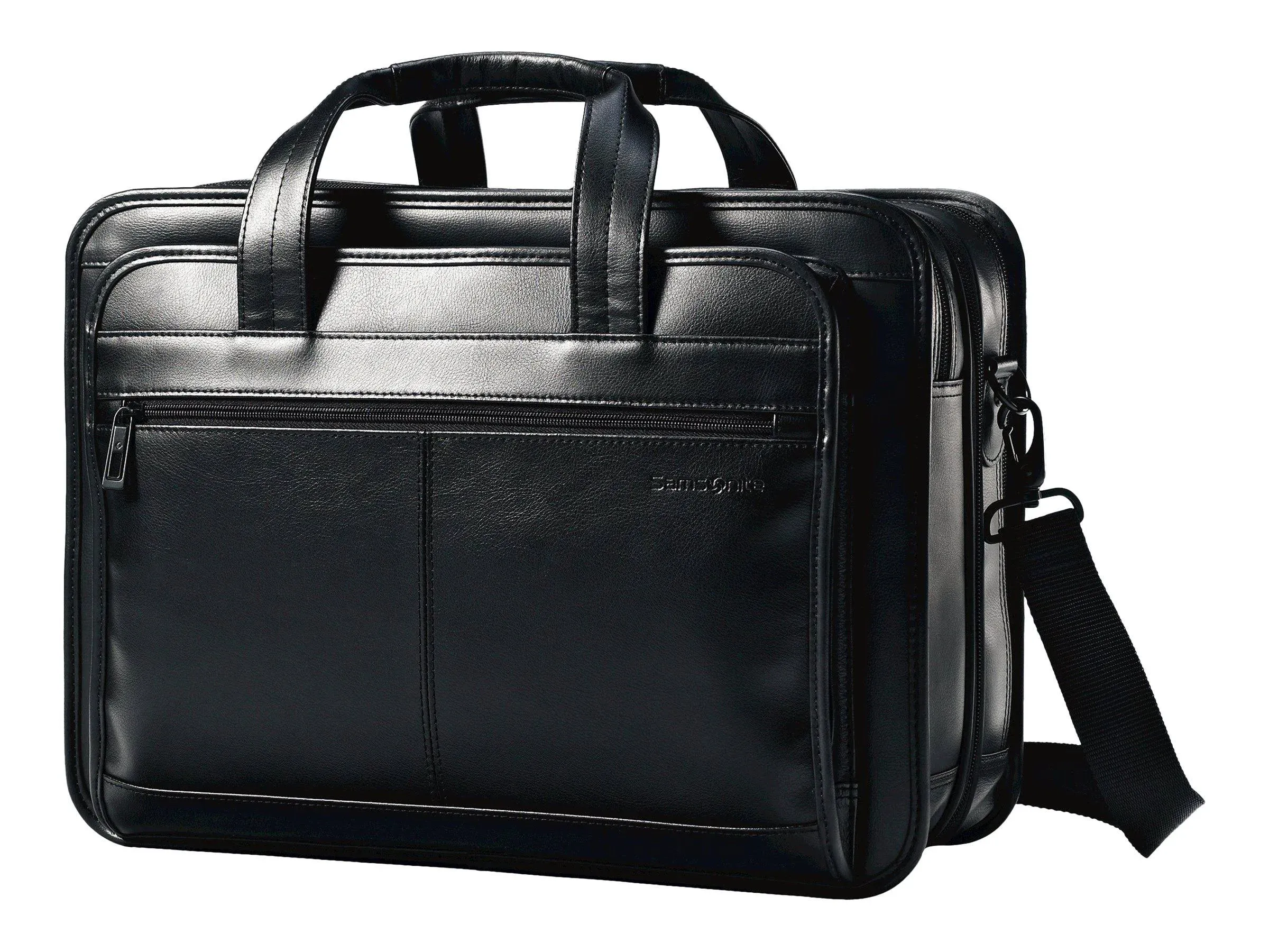 Leather Expandable Briefcase 17 inch