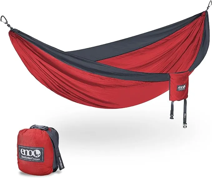 ENO DoubleNest Hammock - Lightweight, Portable, 1 to 2 Person Hammock - for Camping, Hiking, Backpacking, Travel, a Festival, or The Beach - Aqua/Sapphire/Amber