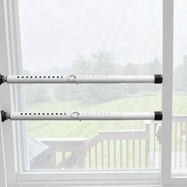 Sliding Door Security Bar, 16.5" to 51.2" Window Security Bar Adjustable Window Locks Security up and Down Glass Door for Vertical Sliding Windows Extends White