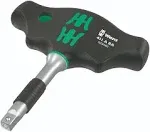 Wera 05023460001 411 A RA T-Handle Adapter Screwdriver with Ratchet Function, 1/4", 45 mm