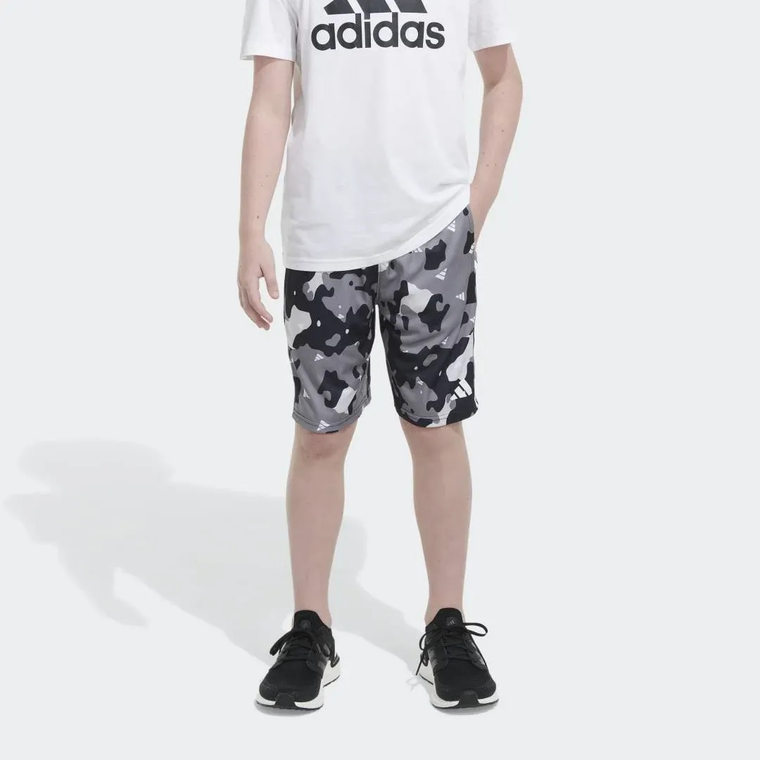 Adidas Boys Big AEROREADY Elastic Waistband Camo Shorts, Black, L1416