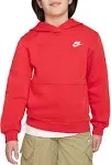 Nike All Kids Fit Sportswear Club Fleece Hoodie, Medium, University Red/White