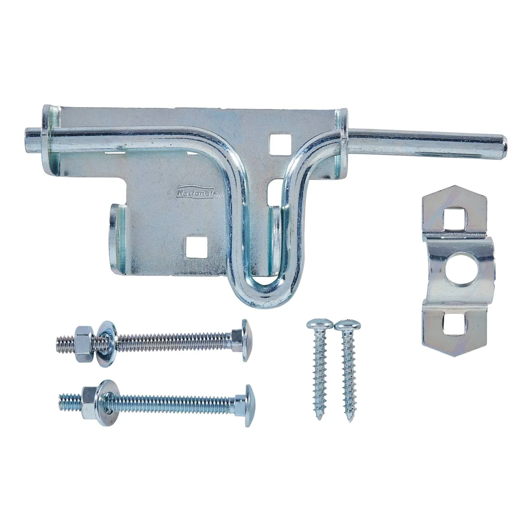 National Hardware N109-028 Sliding Bolt Door & Gate Latch, Steel, Coated with WeatherGuard Protection, Zinc-Plated