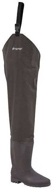 FROGG TOGGS Rana II PVC Bootfoot Hip Wader, Cleated or Felt 7, Brown 