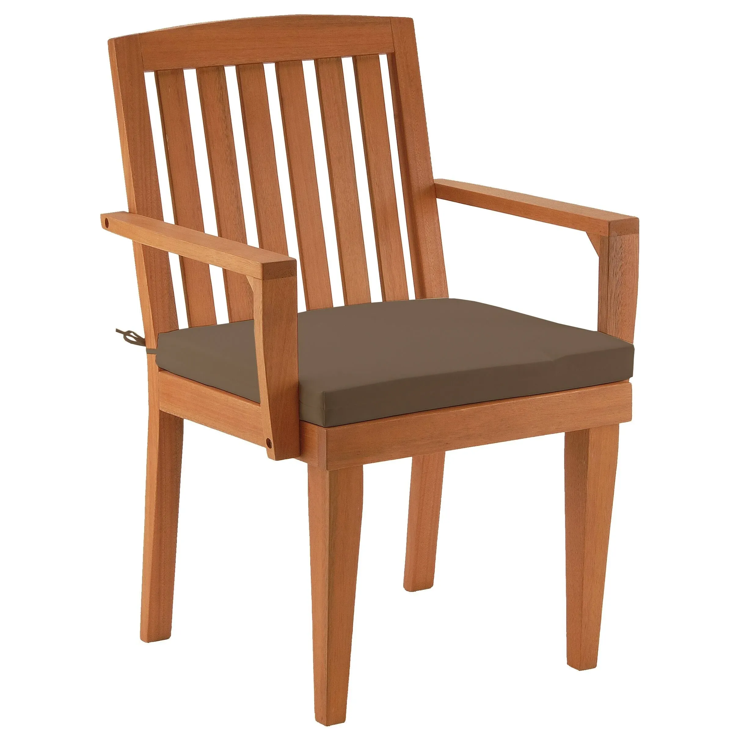 Eucalyptus Grandis Wood Dining Armchair, Chocolate - N/A