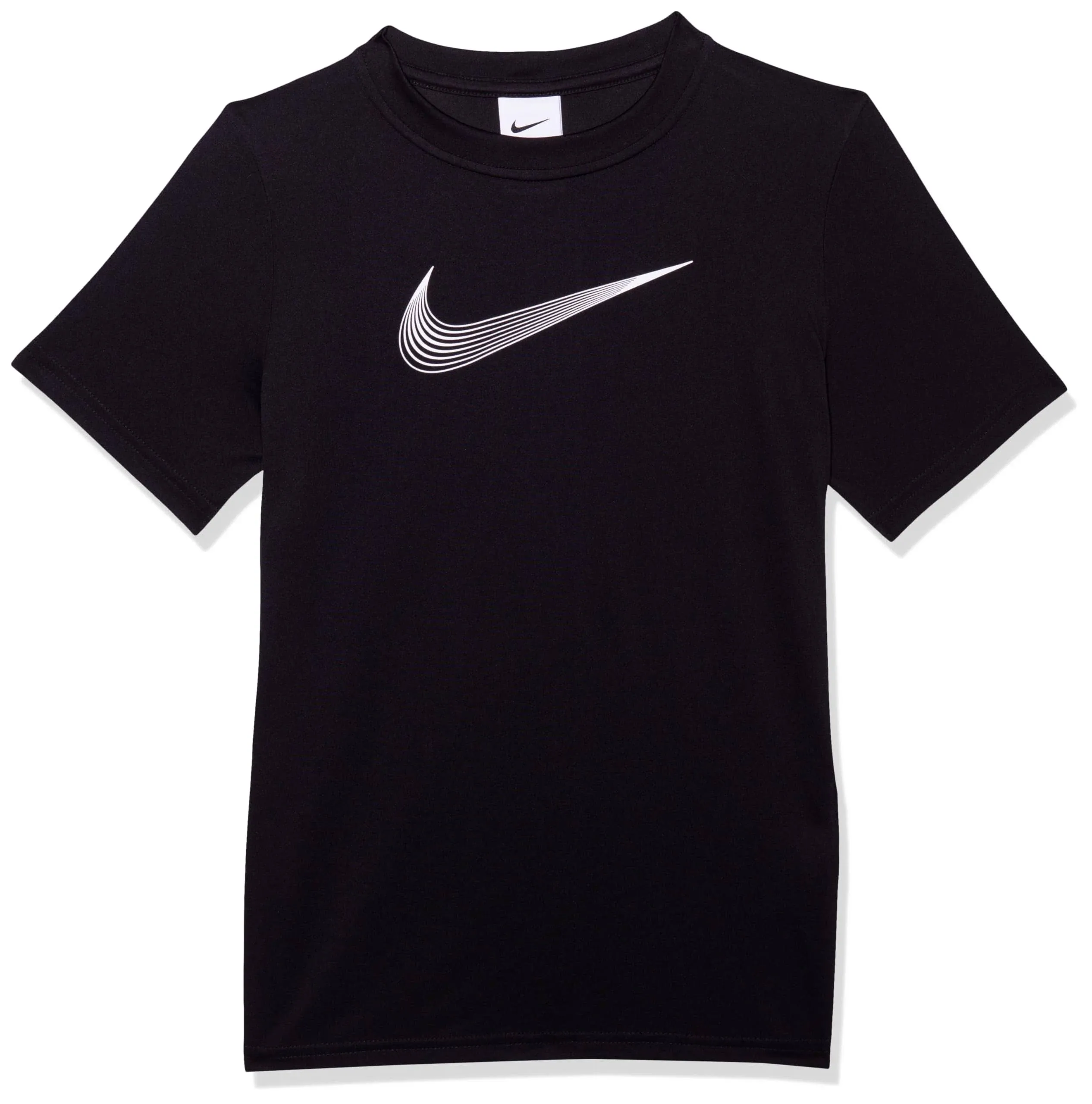 Nike Dri-FIT Big Kids' (Boys') Short-Sleeve Training Top (Medium, Black/White)