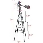 8ft Garden Ornamental Windmill Weather Vane