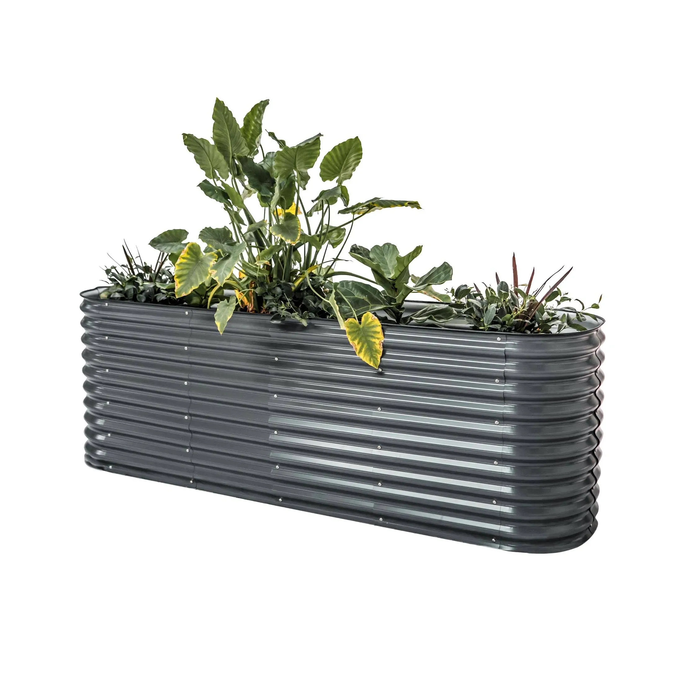 Vego Garden 32 inch Tall 9 in 1 Modular Metal Raised Garden Bed Kit - Modern Gray