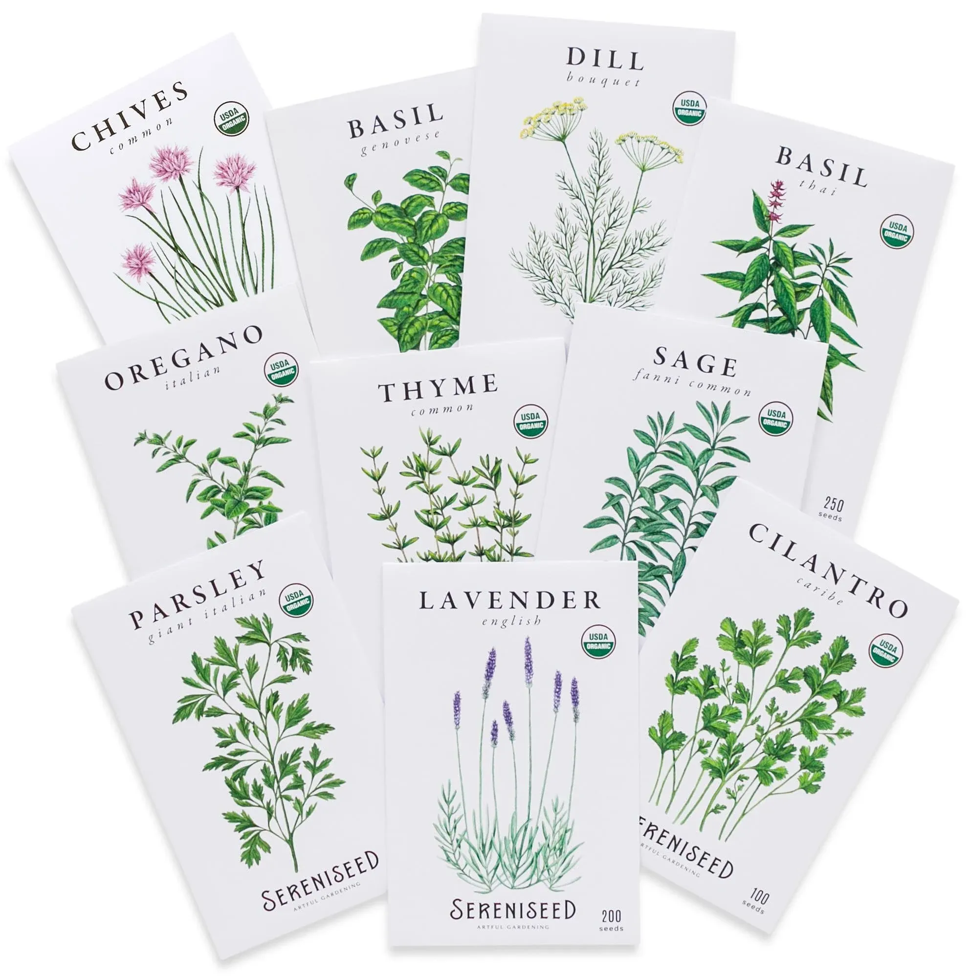 Sereniseed Certified Organic Herb Seeds Collection