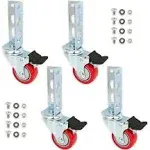 4pc Storage Rack Caster Wheels (Adapts to Boltless Self Locking Shelving Racks)