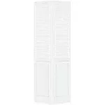 Traditional Louver Panel White Solid Core Wood Bi-fold Door