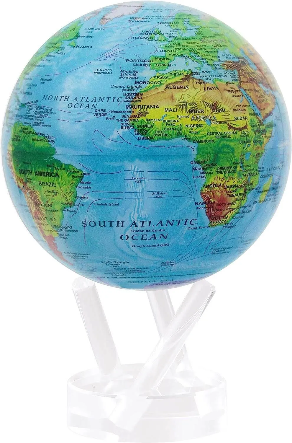 Mova Blue Relief Map Globe 4.5"