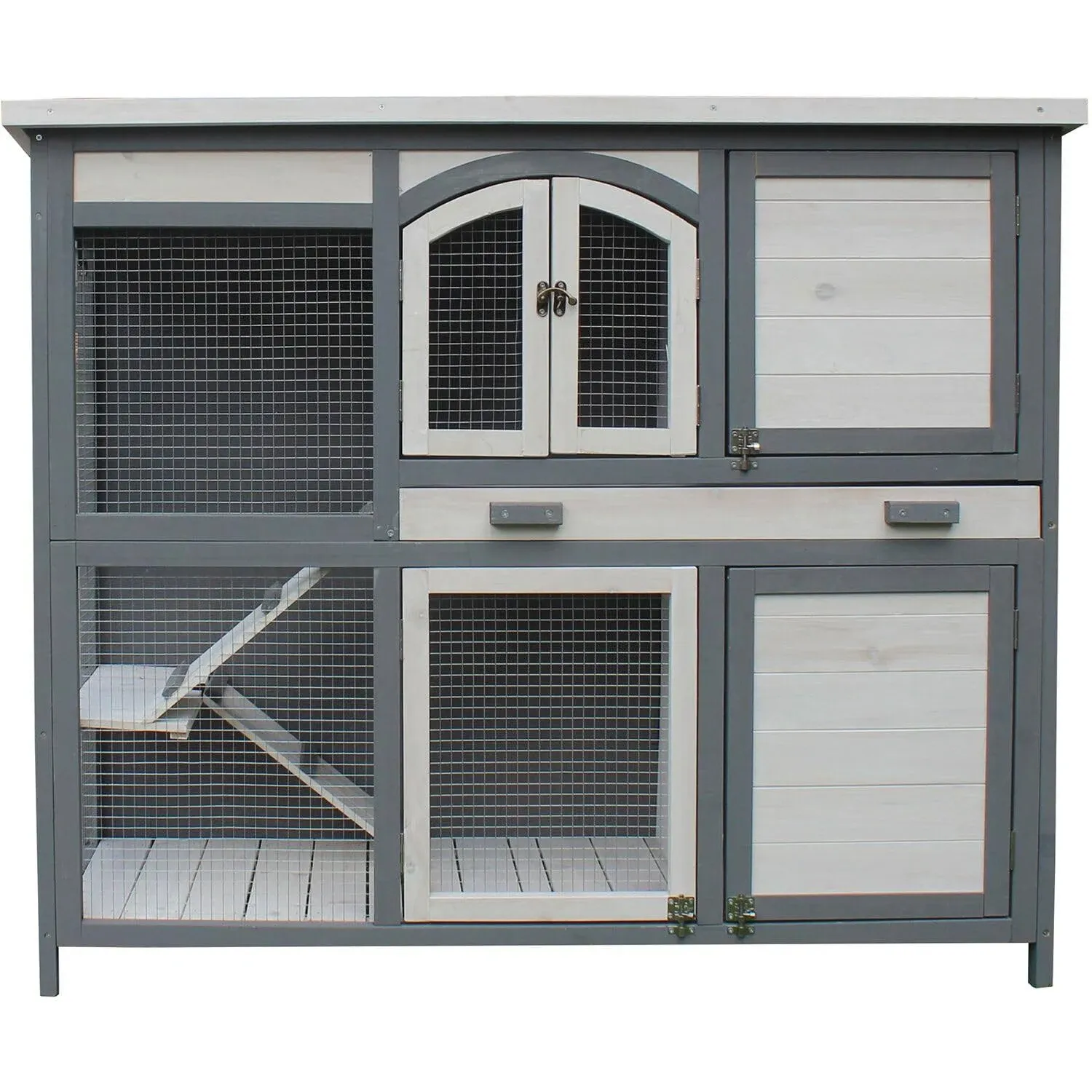 Hanover Gray Wood Rabbit Hutch