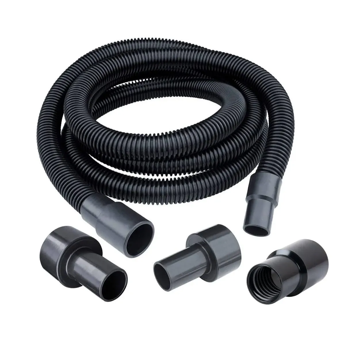 POWERTEC 70347 10 ft Dust Collection Hose Kit with 5 Fittings for Wood