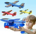 Elctbras 3 Pack Airplane Launcher Toy, Foam Glider Planes for Kids