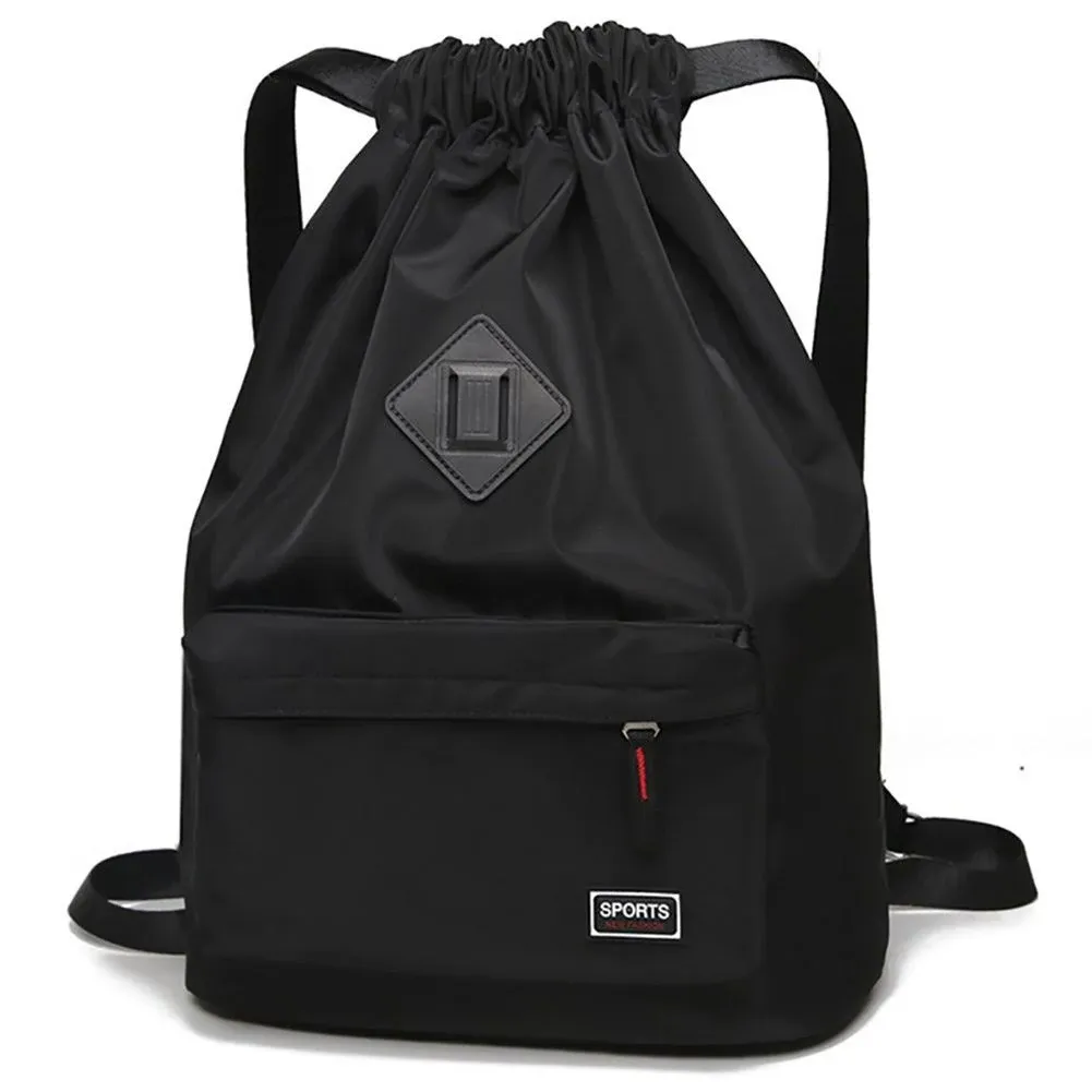 HOT WATERPROOF Drawstring Sport Bag Lightweight Black