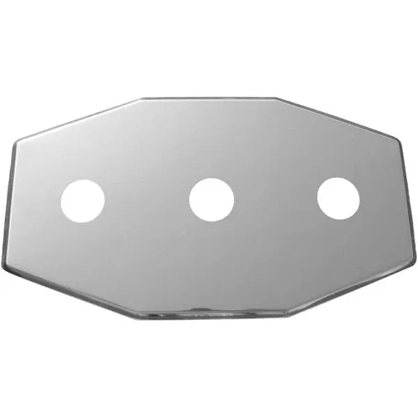 LASCO 03-1654 Smitty Plate, Three Hole, Used to Cover Shower Wall Tile, Stainless Steel 8-Inch Center