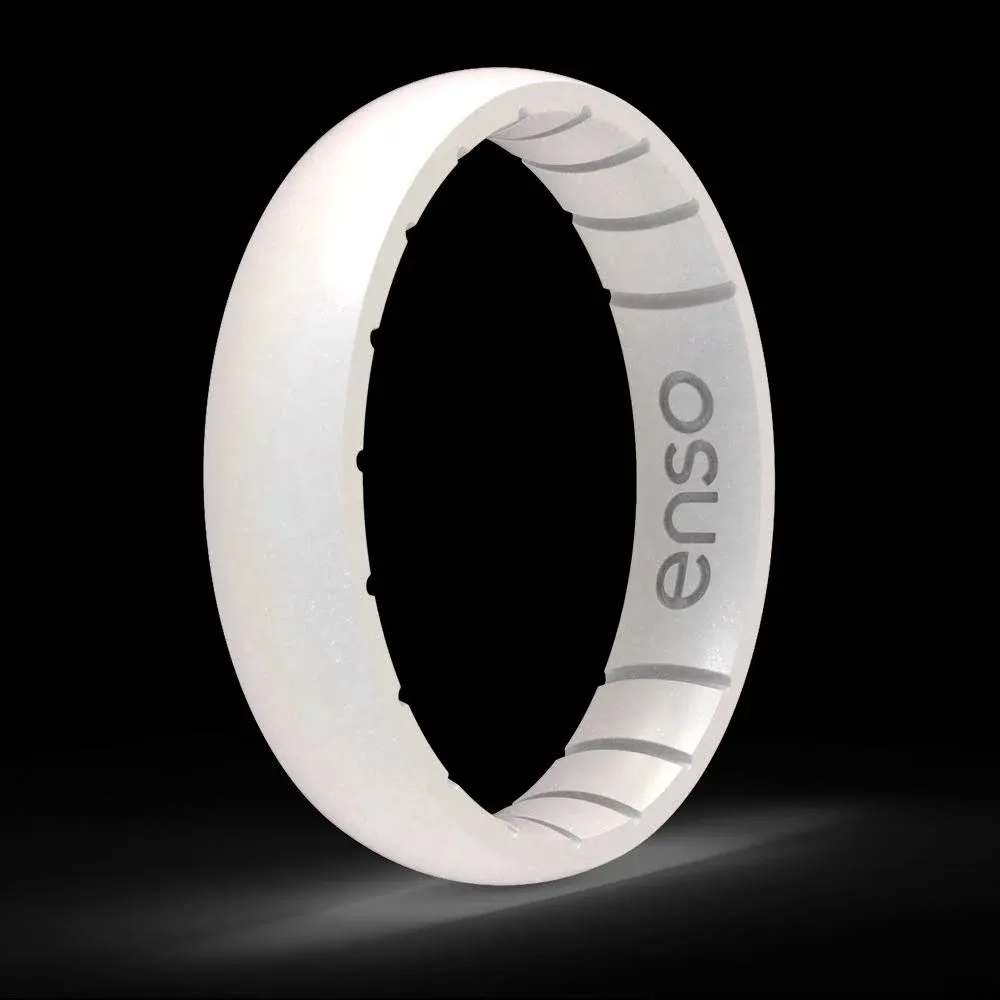 Enso Rings Thin Birthstone Series Silicone Ring - 9 - Opal