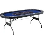 VEVOR 8 Player Foldable Poker Table, Blackjack Texas Holdem Poker Table with Pad