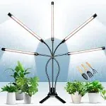 Grow Lights for Indoor Plants, 6000K 135 LEDs Light for Seed Starting with Full Spectrum, Clip Lights with Flexible Gooseneck，3/9/12H Timer, 10 Dimmable Levels, 3 Switch Modes