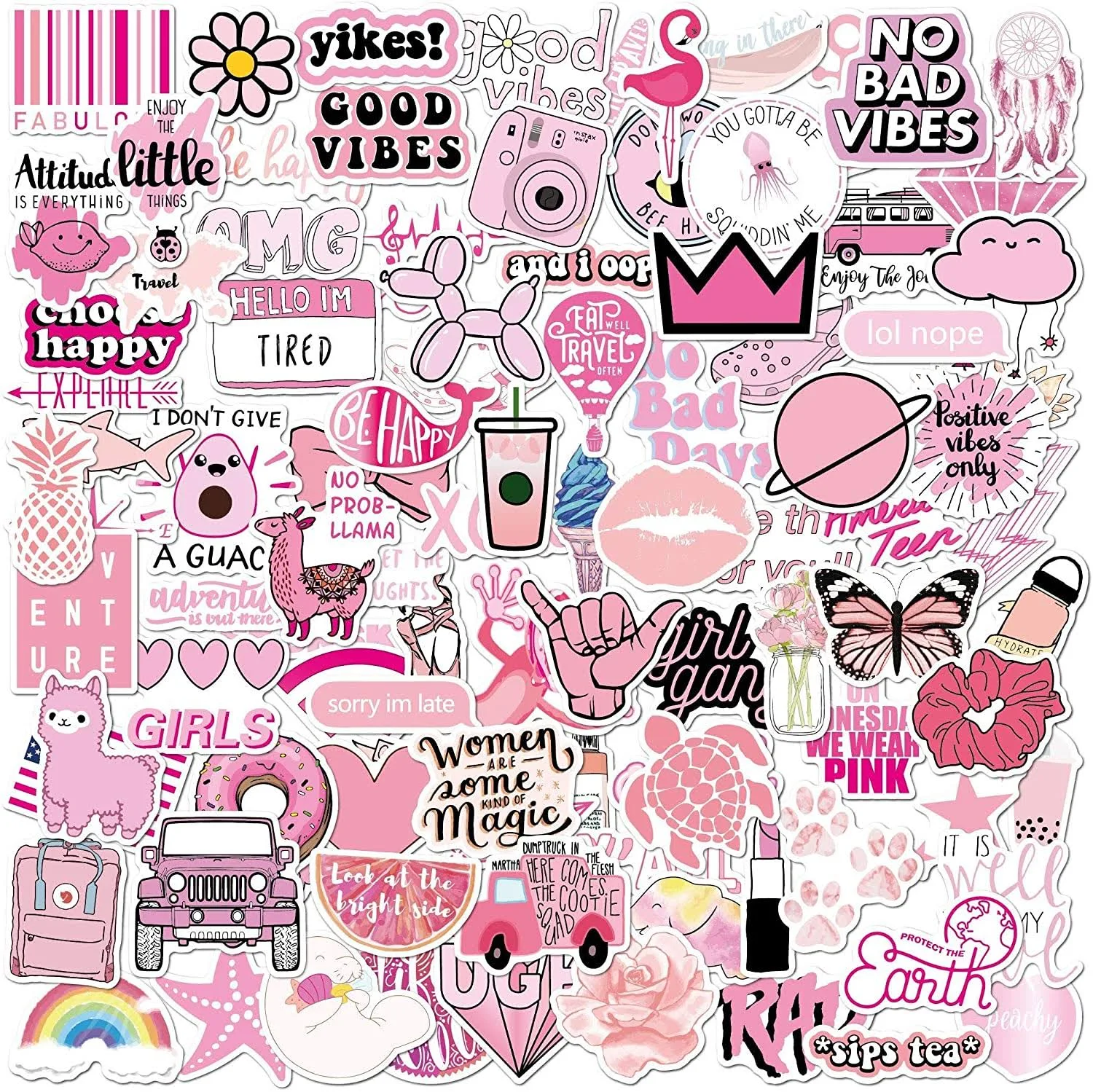 El Nido 100 Pink Stickers, Aesthetic Stickers, Cute Stickers, Laptop Stickers ...