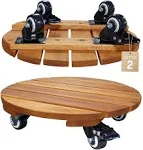 Wood Plant Caddy With Wheels Heavy Duty 14 Inch