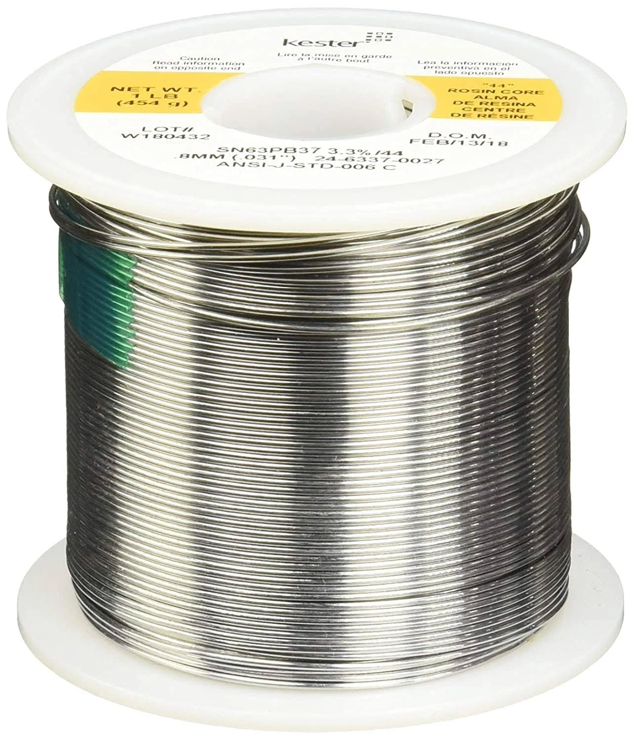 KESTER SOLDER 24-6337-0027 Solder Wire, 63/37 SN/PB, 183°C, 1LB