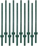 5 Feet Sturdy Duty Metal Fence Post – Garden U Post for Fencing - 10 Pack