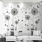 2 Set Wall Decals Flower Stickers Murals Butterflies Wall Decor for Bedroom