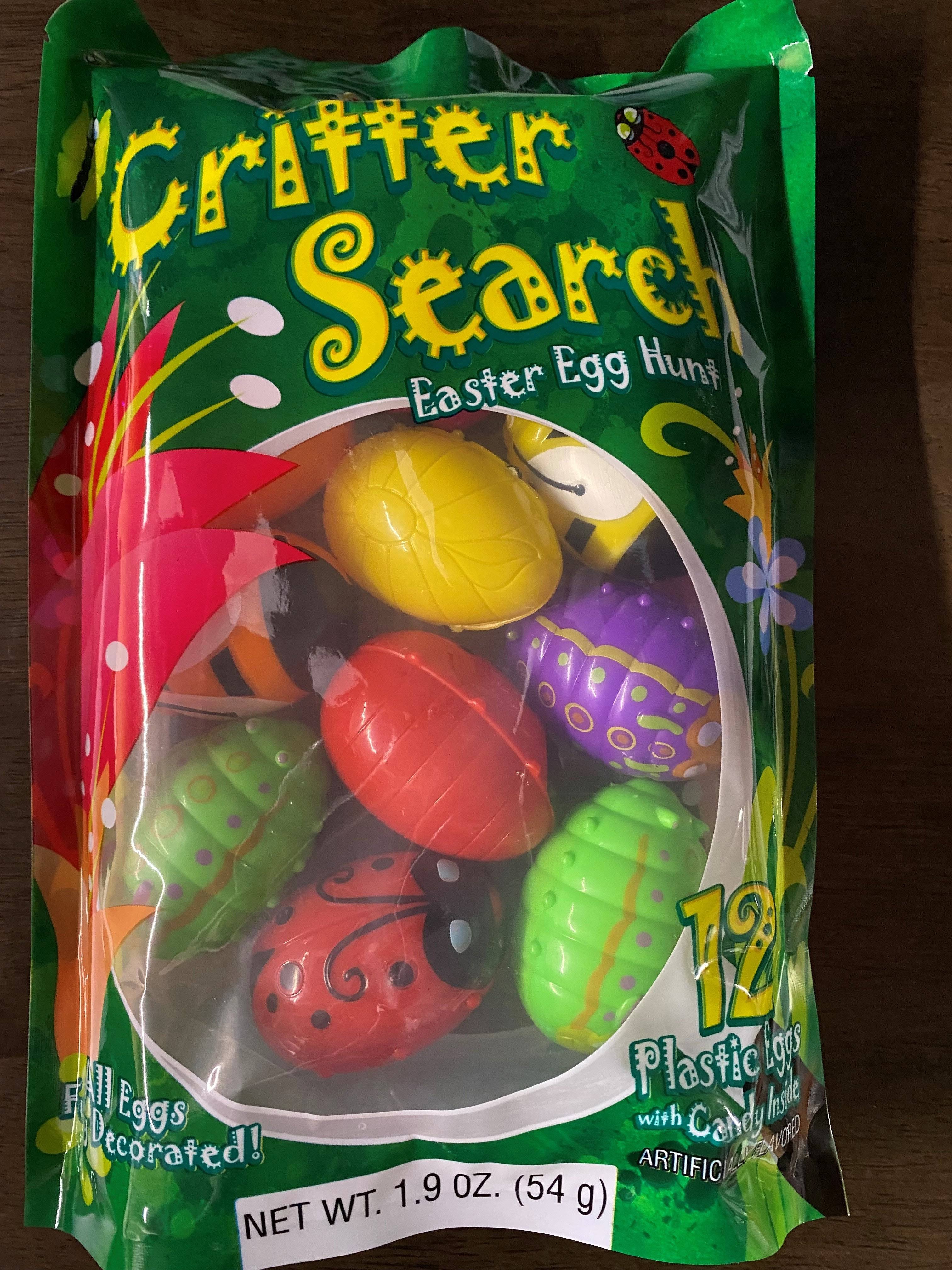 Critter Search Plastic Eggs - One Bag of 12 Plastic Eggs with Smarties Inside