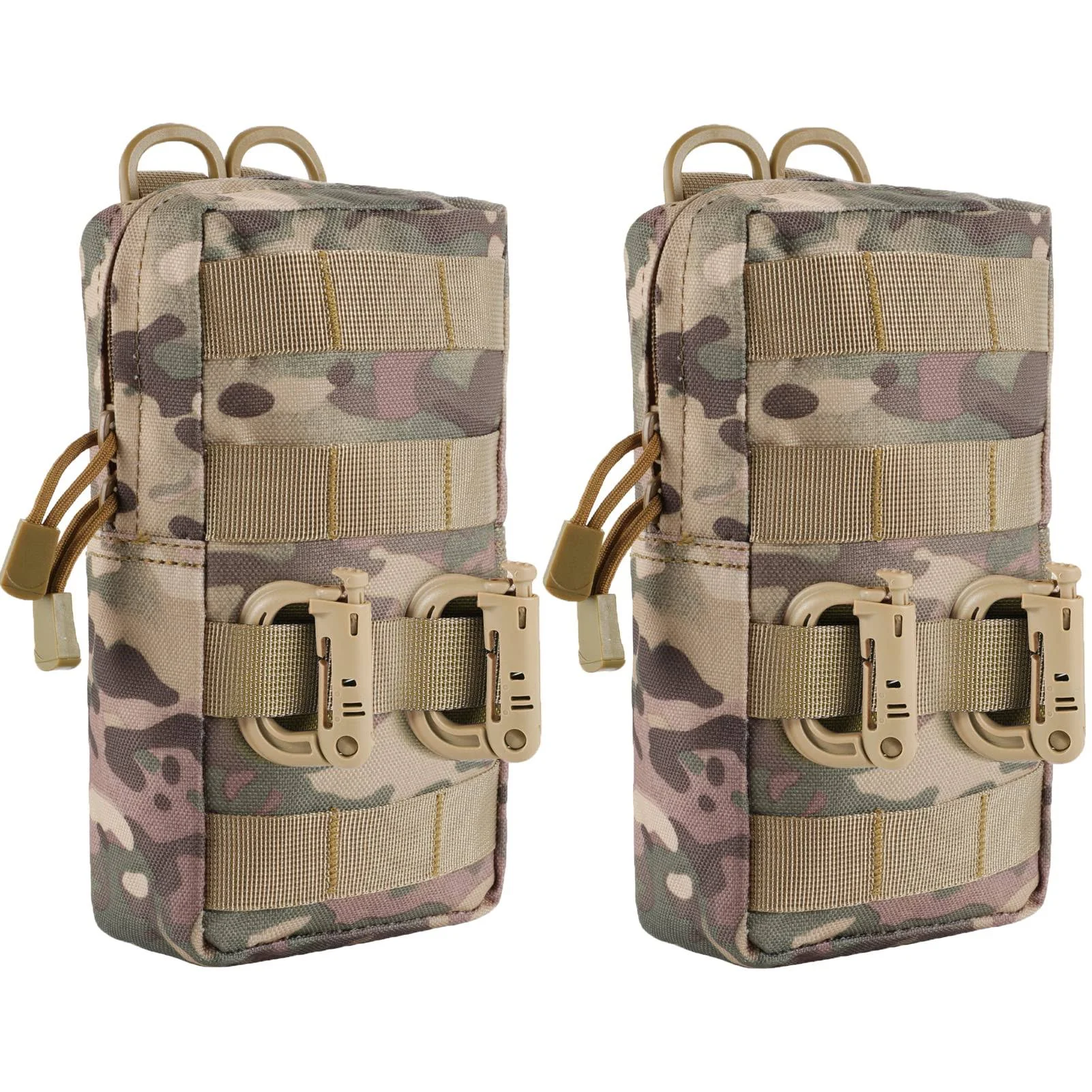 FRTKK 2 Pack Molle Pouches - Tactical Compact Water-Resistant EDC Pouch Bag Small Utility Pouch