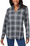 Rhea Plaid Easy Care Button-Up Shirt