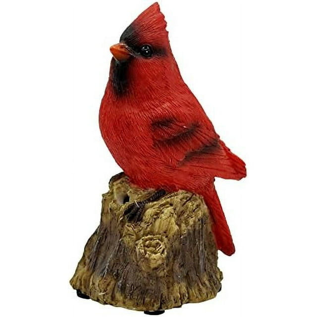 Northlight 4.5" Red Cardinal Bird on a Tree Stump Christmas Figurine