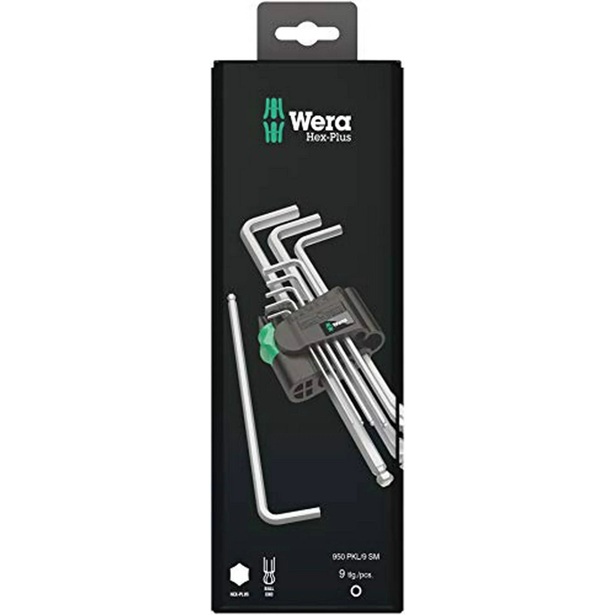 9 Piece Wera 5073391001 Long-Arm Ball-End Hex Key Set; Hex Size: 1.5 - 10 mm