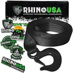 Rhino USA Boat Winch Strap with Hook (2" x 20') - 10,000lb Break Strength - Ultimate Replacement Boat Trailer Winch Straps with Safety Hook - Compatible with Pontoon, Jet Ski, Fishing Boat & More!