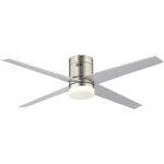 WINGBO 52 in. 4-Blade LED Standard Ceiling Fan with Remote Control and Light Kit Included, Nickel, Indoor