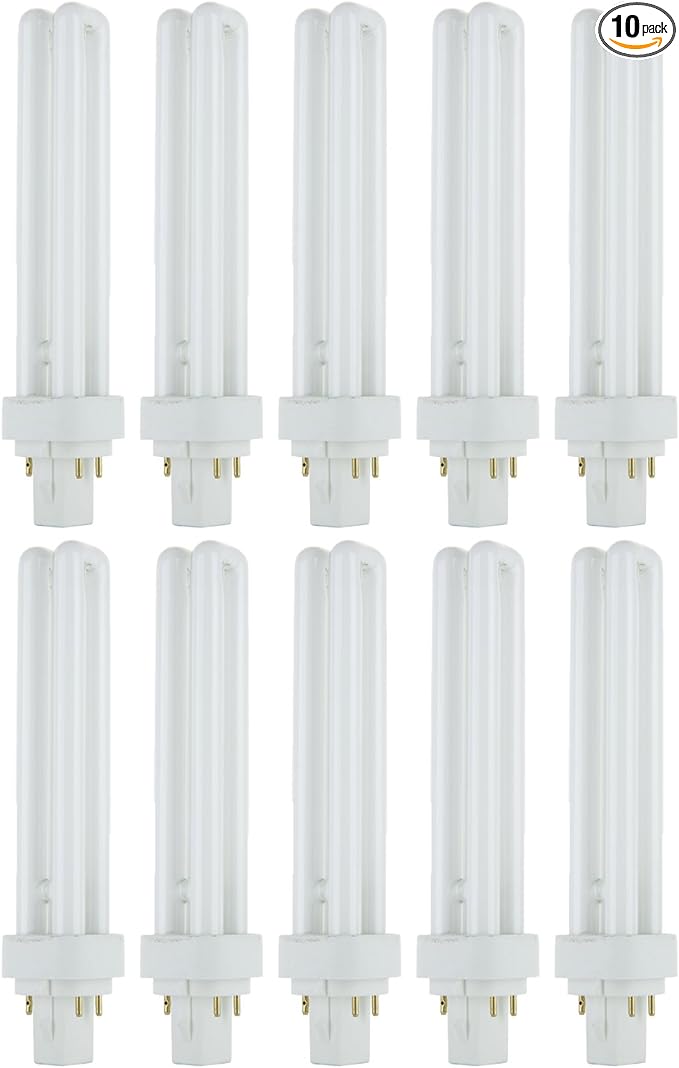 Sunlite PLD26/E/SP50K10PK 5000K Super White Fluorescent 26W PLD Double U-Shaped ...