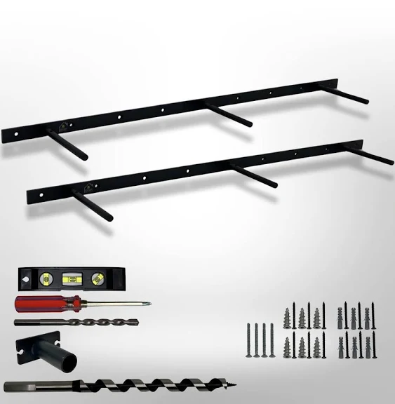 34" Heavy Duty Floating Shelf Bracket (2 Pcs) - 6 Inch Rods - Toolbox Included