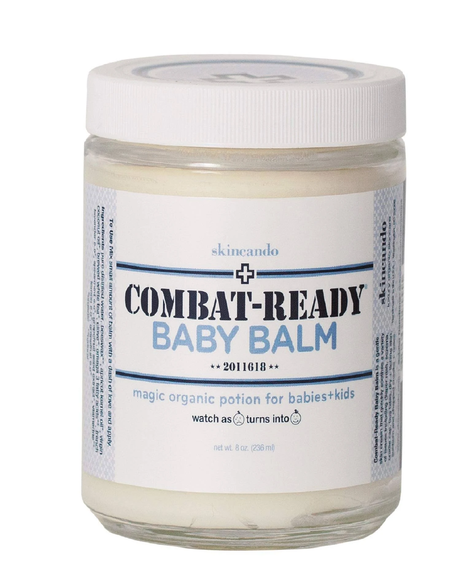 Combat Ready BABY BALM - 8oz By Skincando – All Natural - Moisturizer for Babies – Diaper Rash - Eczema - Cradle Cap - Dry Skin