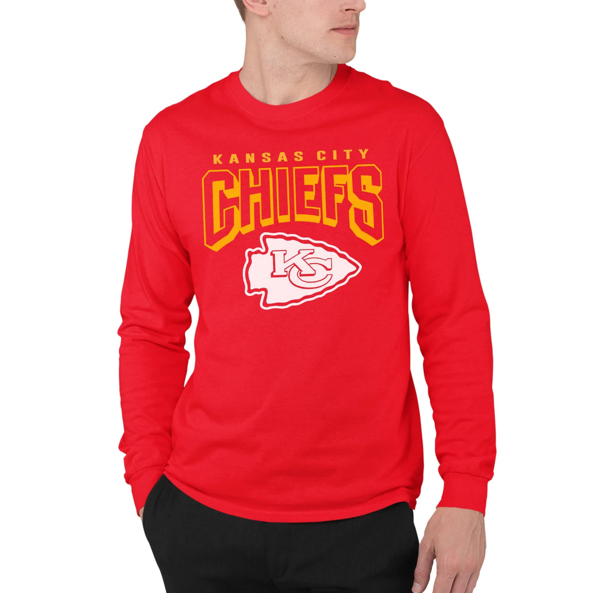 Junk Food Clothing x NFL - Bold Logo - Long Sleeve Fan Shirt for Men and Women - Officially Licensed NFL Apparel