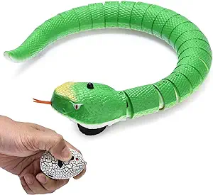 Top Race Remote Control Rattle Snake - Realistic Robot Snake Toy with Infrared Receiver - Rc Animal Prank Toy Perfect for Kids Ages 4 Up or for Adult Pranks - Makes a Great Gift